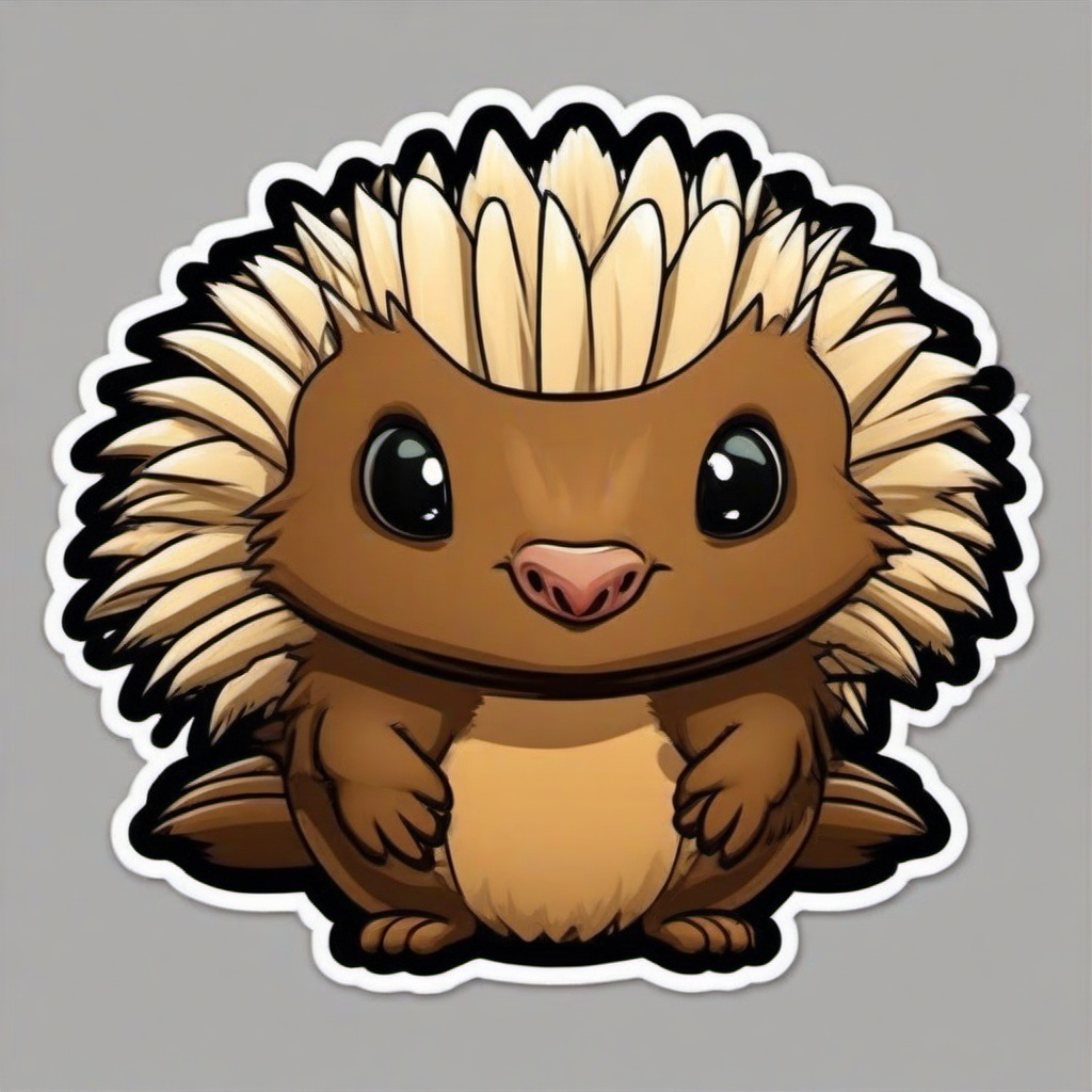 Echidna cartoon - spiny insect eater  cartoon sticker style