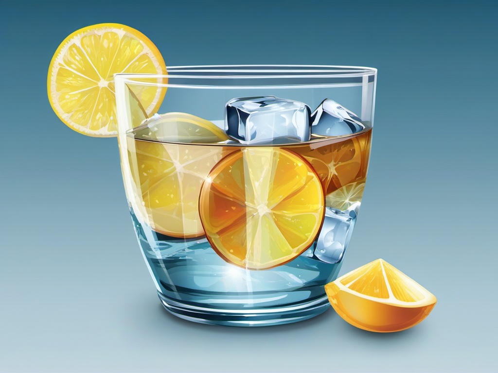 Water clipart - glass of water with ice cubes  