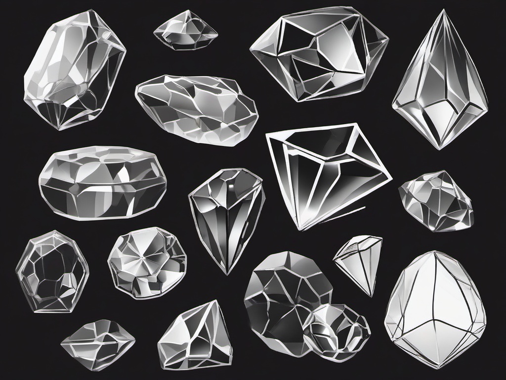 drawing of gems  minimal rough scribbles,doodles,black and white