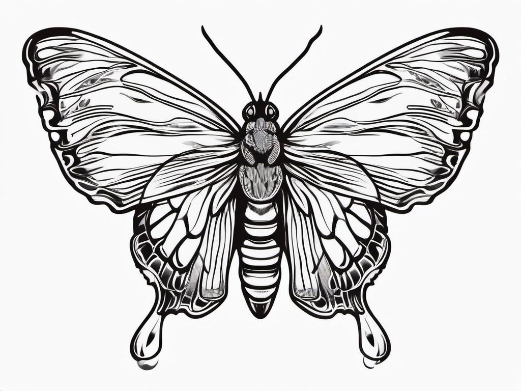 Harry Styles Moth Tattoo - Moth tattoo inspired by Harry Styles.  simple vector tattoo,minimalist,white background