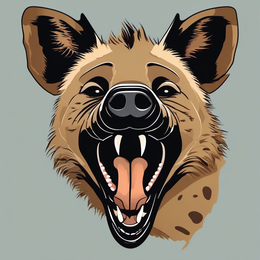 Hyena Clip Art - Laughing hyena in the wild,  color vector clipart, minimal style