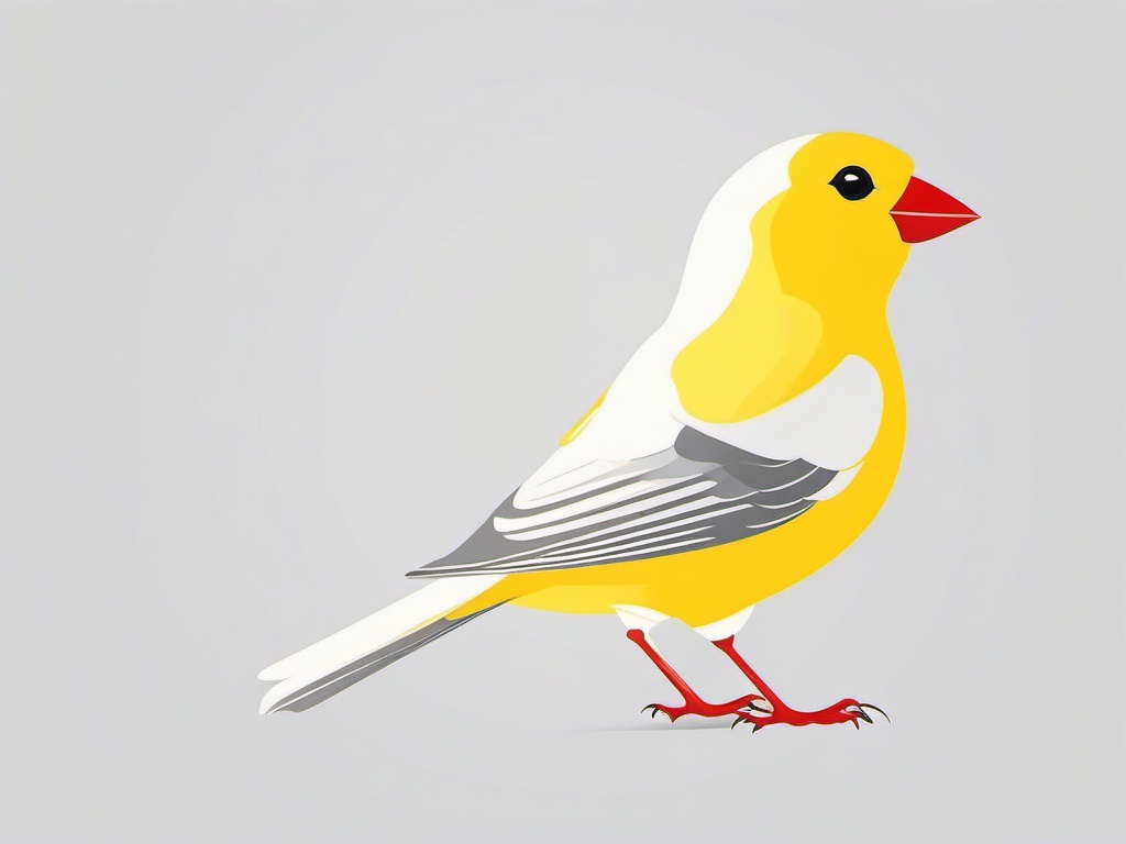 Canary cartoon  minimal, white background