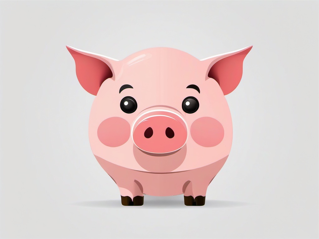 Pig cartoon  minimal, white background