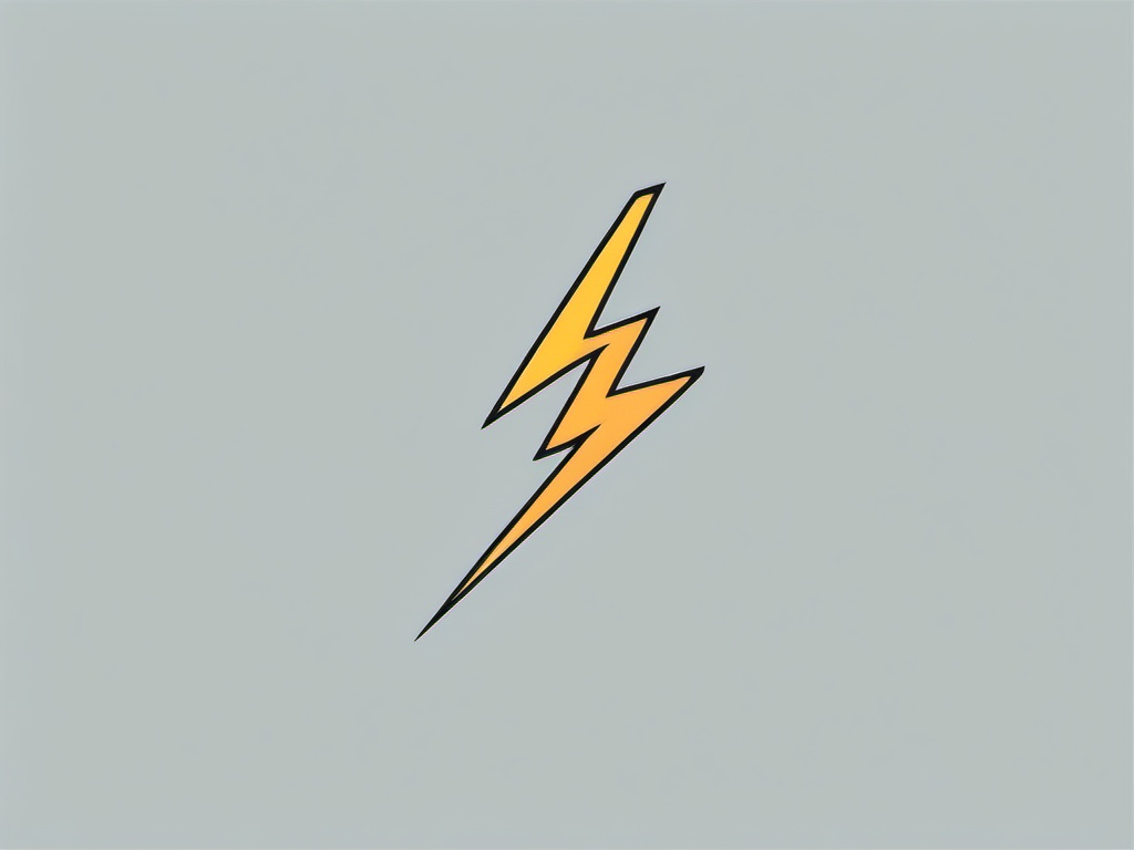 Small Lightning Tattoo - A subtle and compact lightning bolt for a touch of energy.  minimalist color tattoo, vector