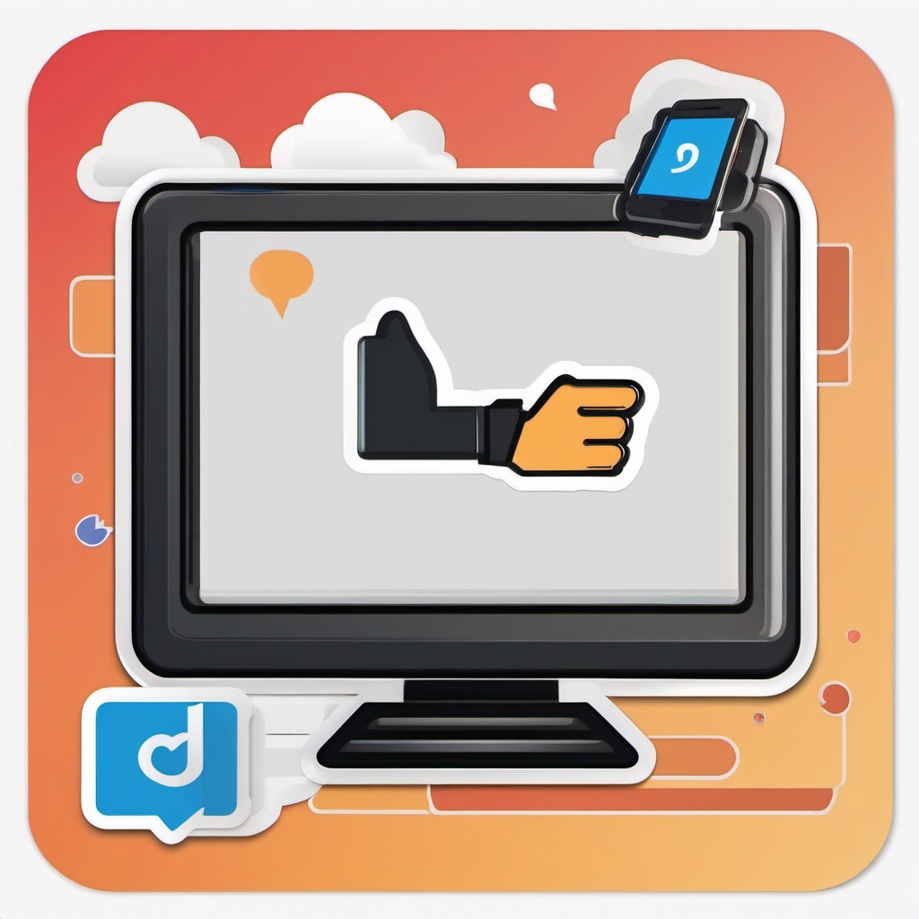 Social media icon sticker- Digital connectivity, , sticker vector art, minimalist design