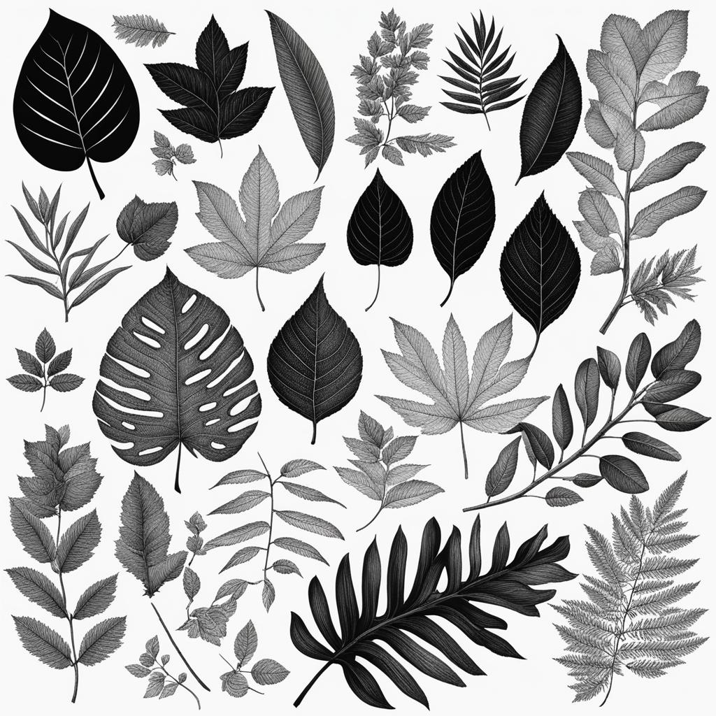 leaf clipart - showcasing intricate details of nature. 