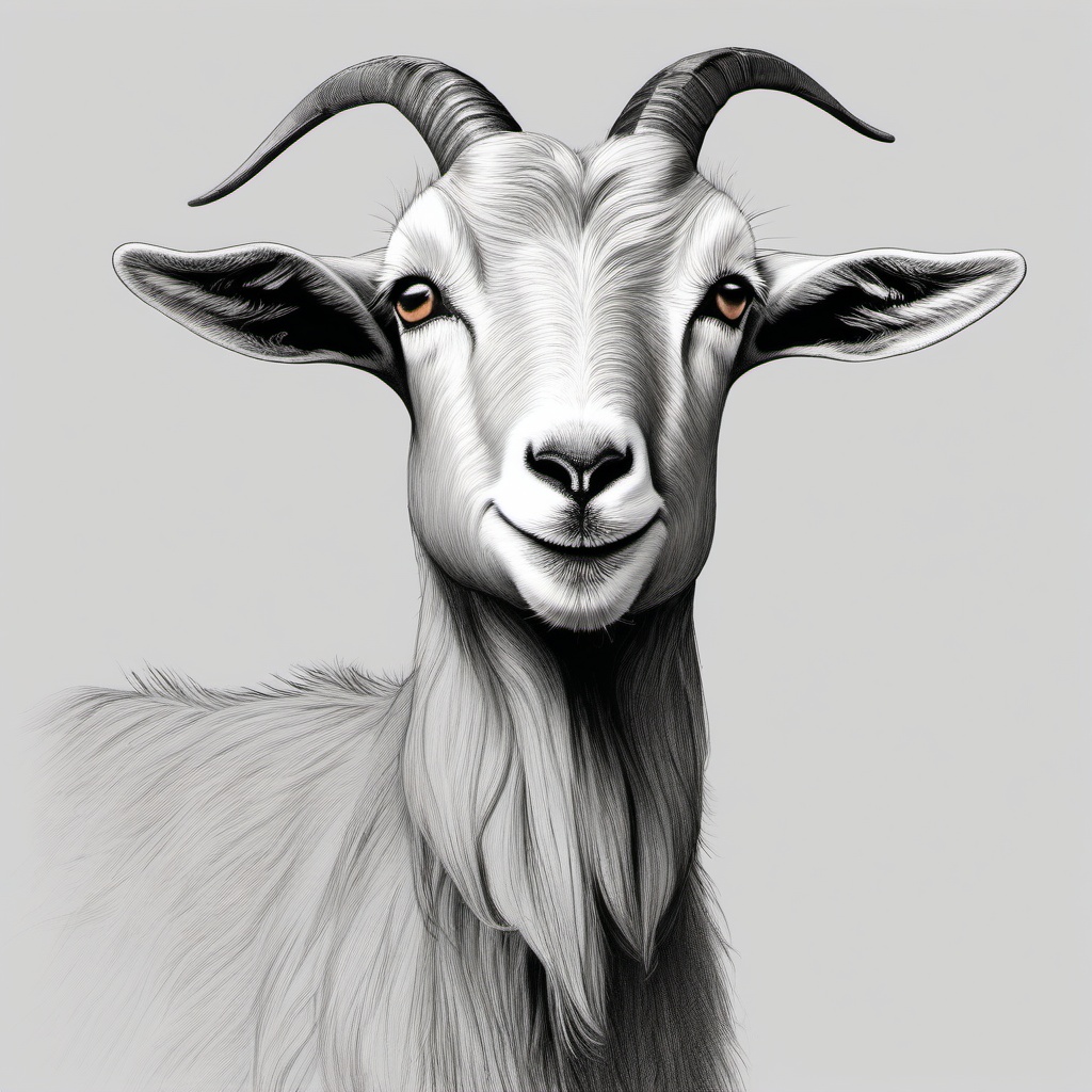 a drawing of a goat  minimal rough scribbles,doodles,black and white