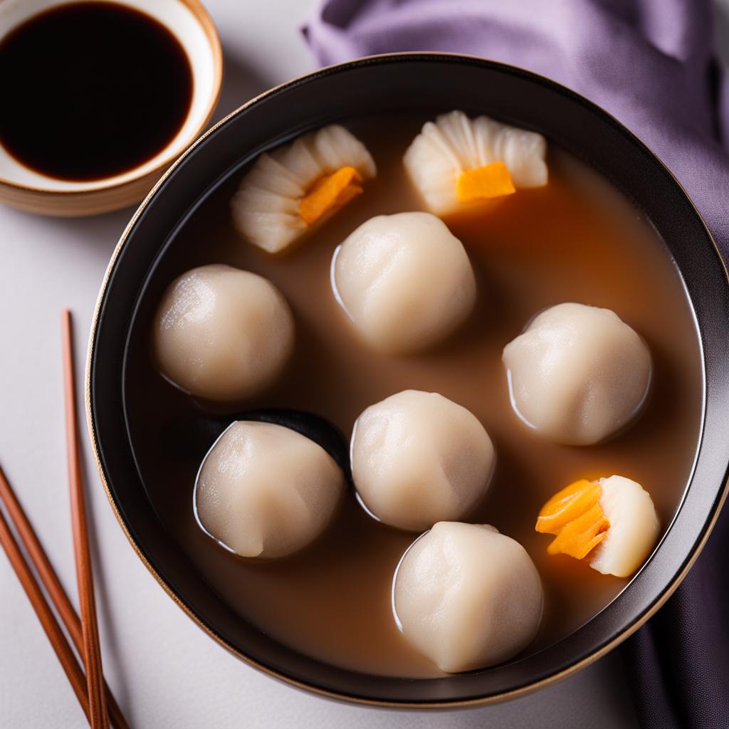 taro balls (芋圓), chewy taro-flavored dumplings served in sweet soup. 