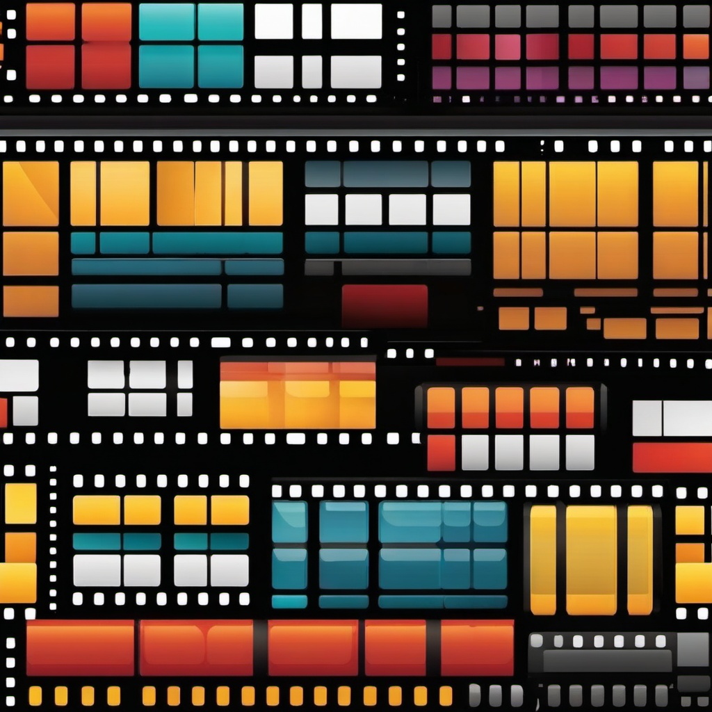 Filmstrip icon - Filmstrip icon for cinema and movies,  color clipart, vector art