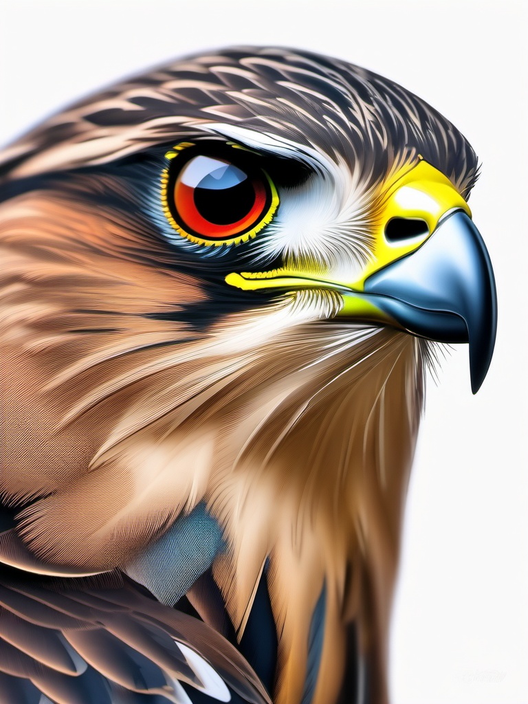 Falcon tattoo, Swift falcon tattoo, a representation of keen vision and speed. , tattoo color art, clean white background