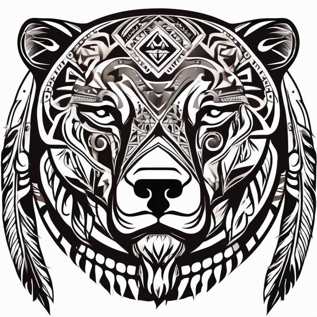 native american tattoos bear  simple vector color tattoo