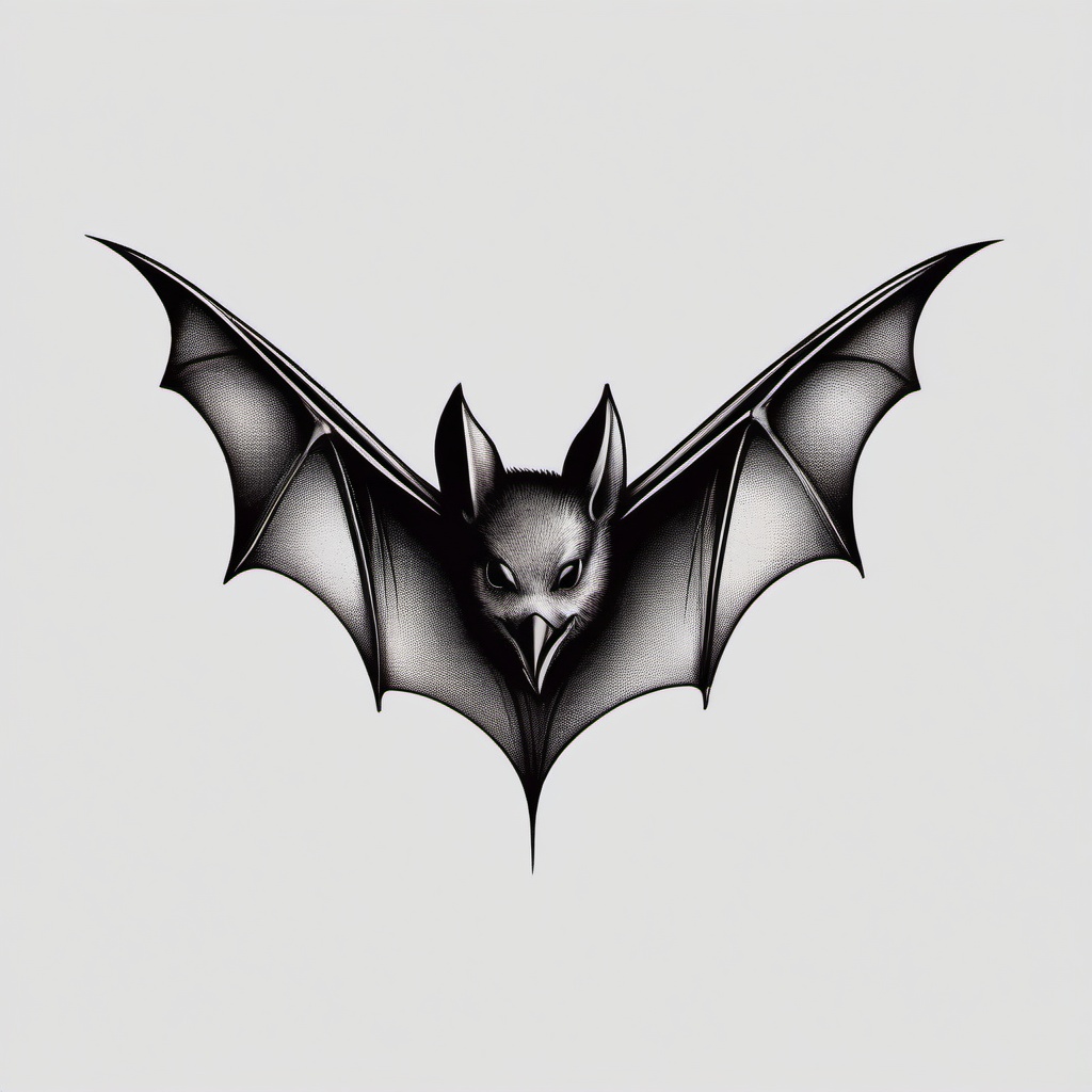 Bat Tattoo Simple-Understated and straightforward representation of a bat in a simple tattoo design.  simple color tattoo,white background