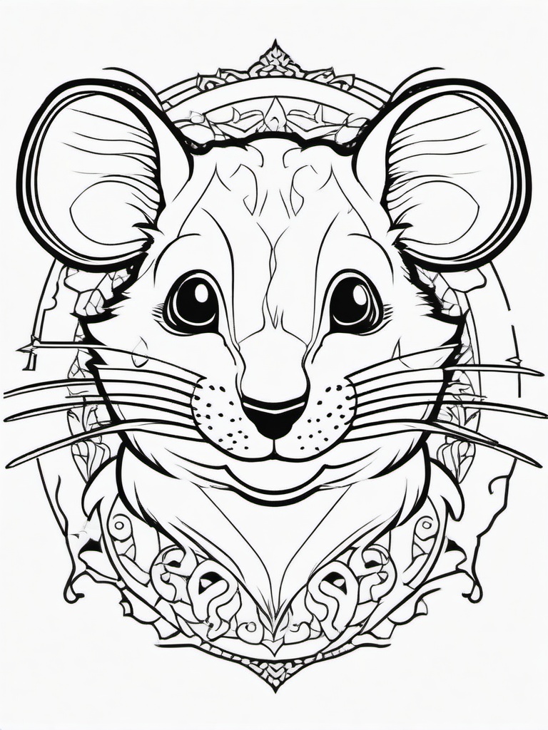 Rat Coloring Page - Clever Little Rodent  black outline printable coloring page