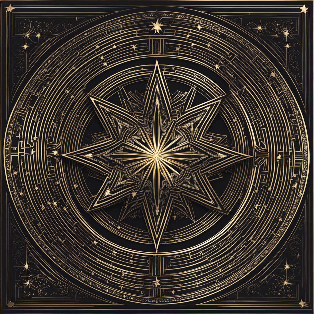 star clipart,guiding lost souls through a celestial maze 