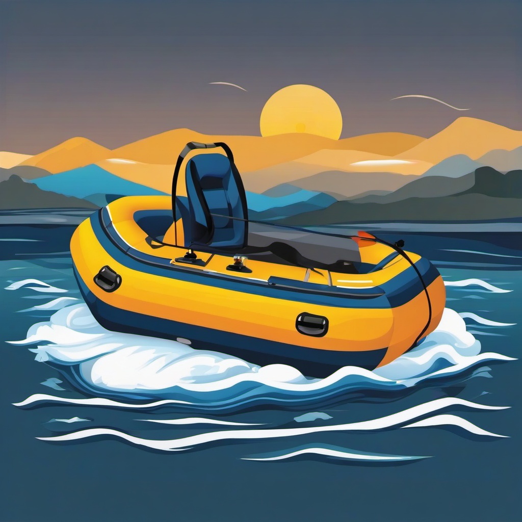 Boat clipart - inflatable boat ready for adventure  