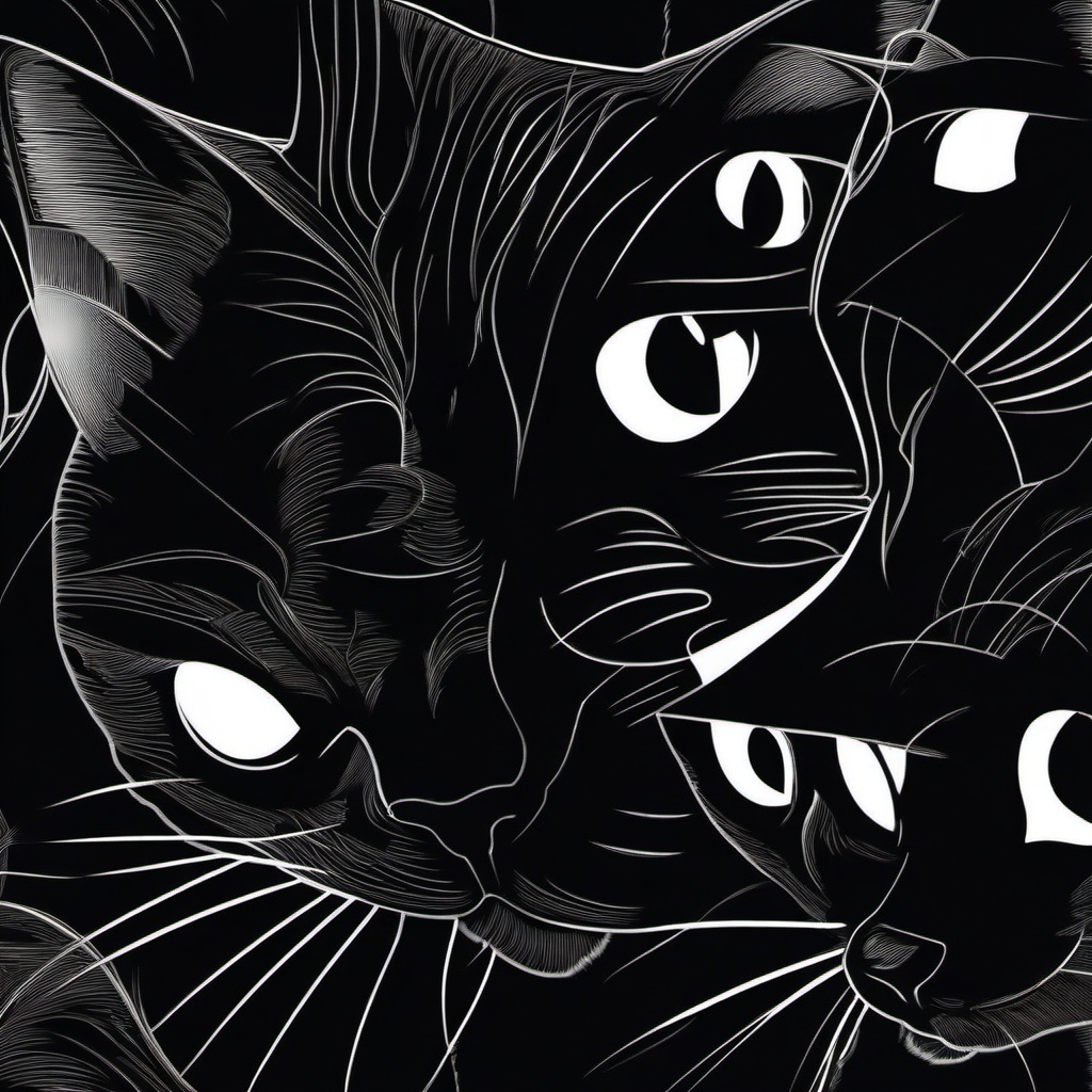 Cat Background Wallpaper - black cat on black background  