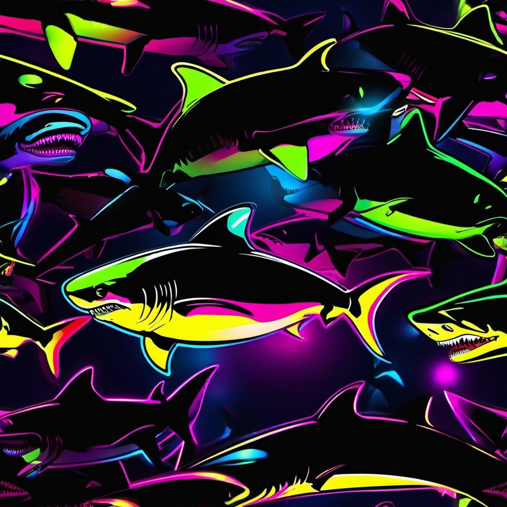 Neon Background Wallpaper - neon cool shark backgrounds  