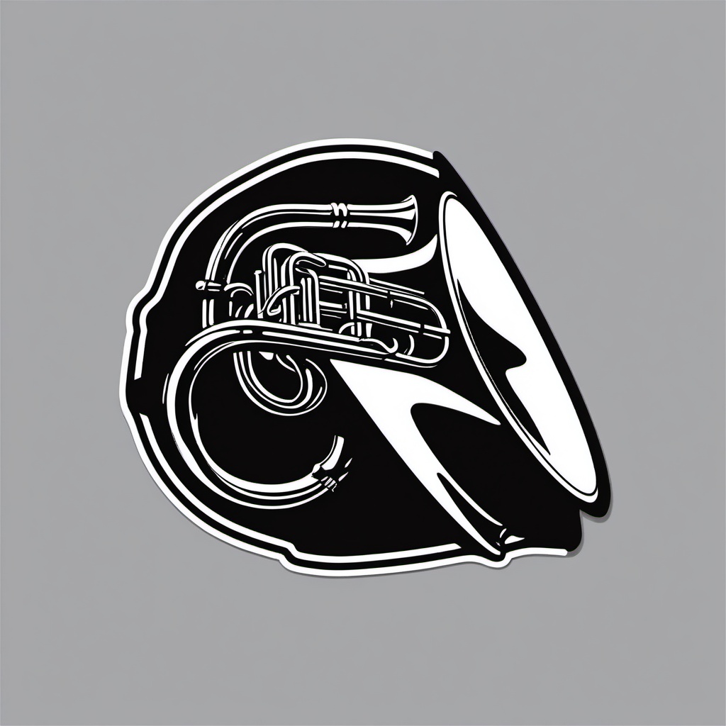 Baritone Horn Sticker - Contributing deep and powerful tones with the baritone horn, , sticker vector art, minimalist design