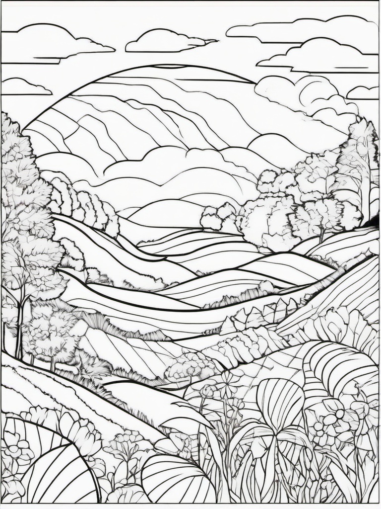 Earth Coloring Pages - Earth with a patchwork quilt of landscapes  simple coloring pages