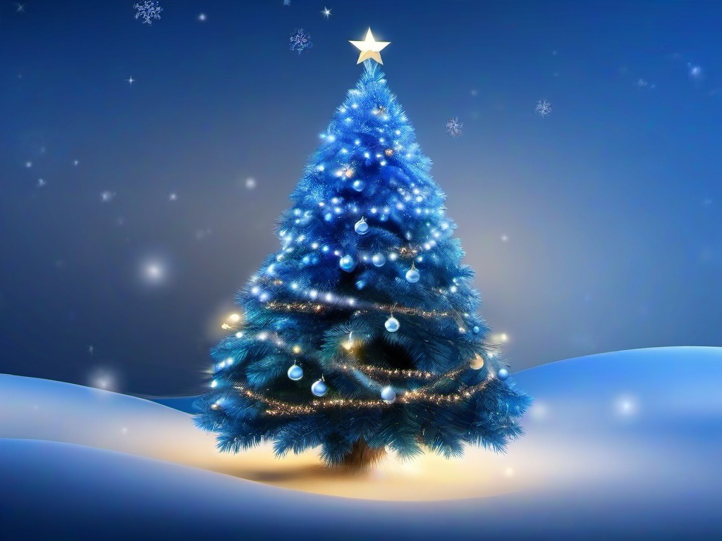 Blue Christmas Tree Wallpaper  