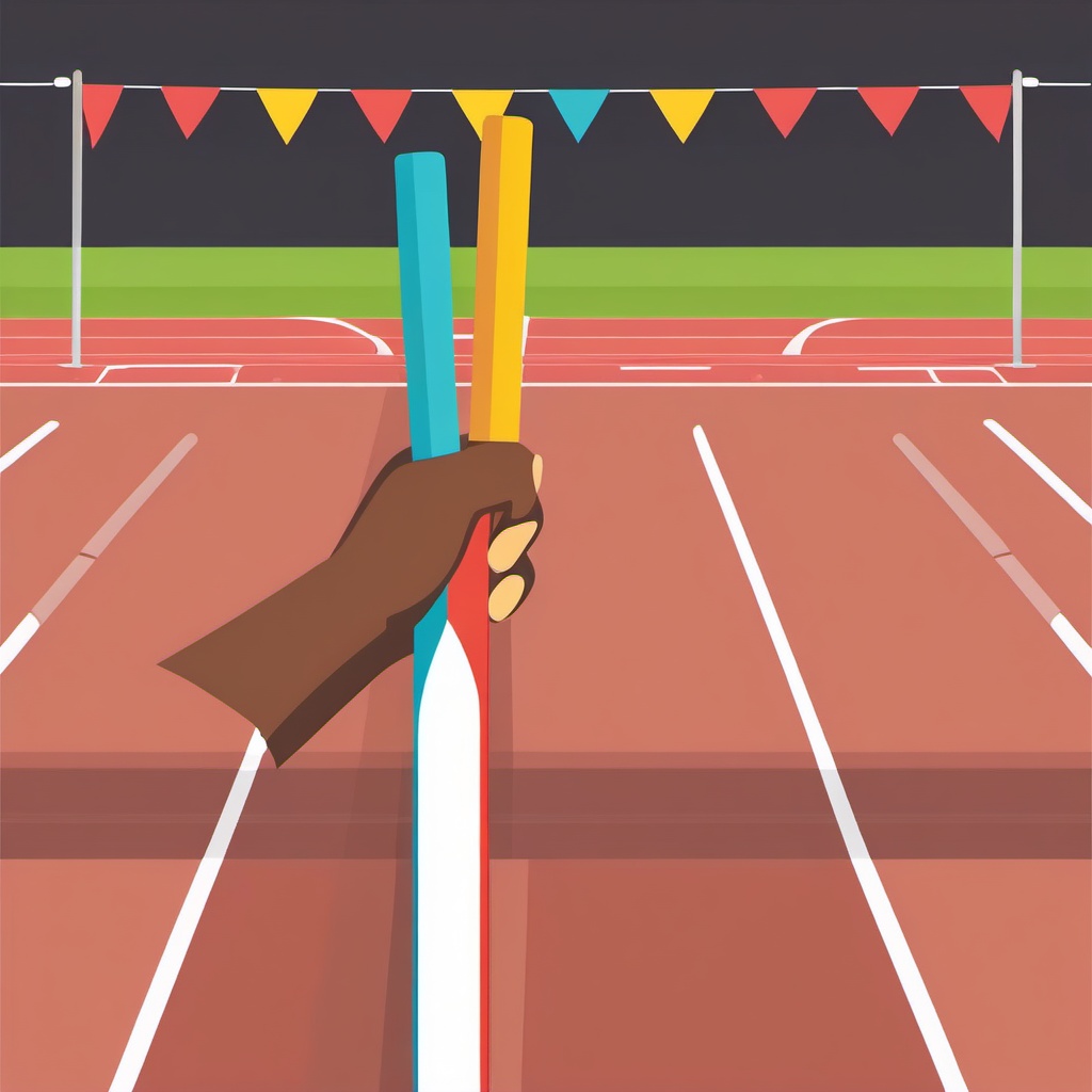 Track and Field Relay Baton Clipart - A relay baton for track and field.  color vector clipart, minimal style