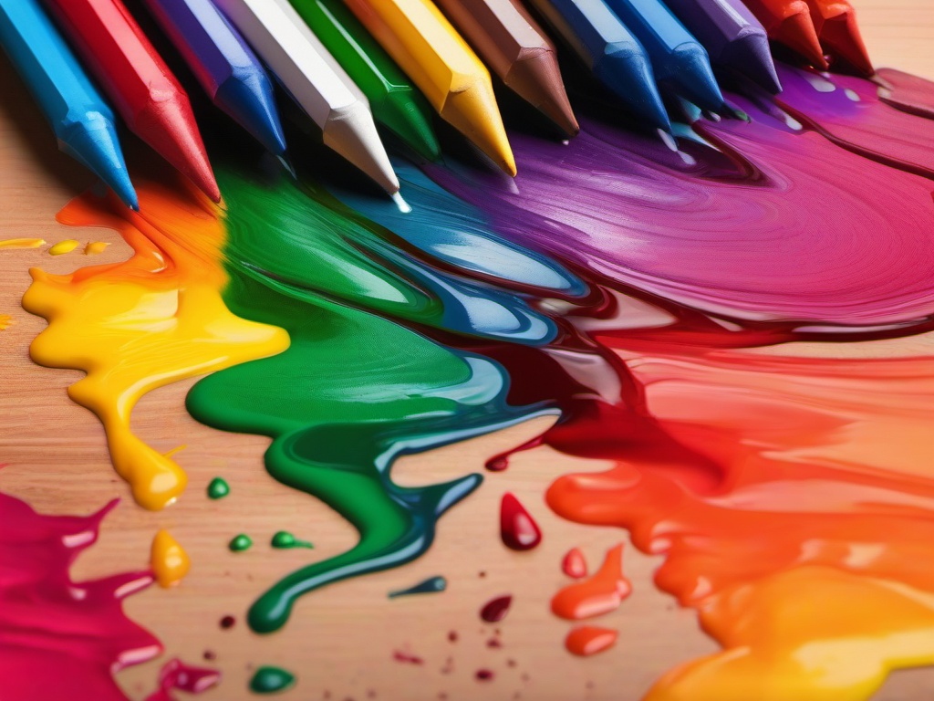 Crayon clipart - crayon melting on a canvas  