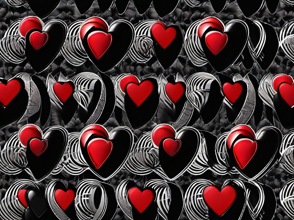 Black Background With Red Heart - Black background accented by a red heart.  background wallpaper