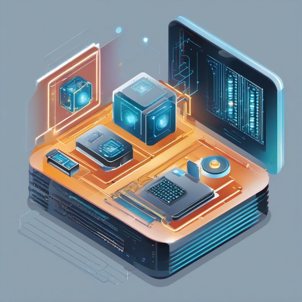 Quantum Computer Processing Data clipart - Quantum computer processing data, ,vector color clipart,minimal