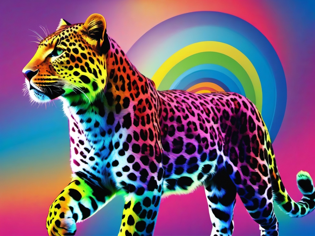 Rainbow Leopard Background  