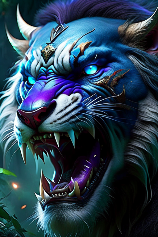 feral druid transforming into a beast of the wild, claws and teeth bared. 