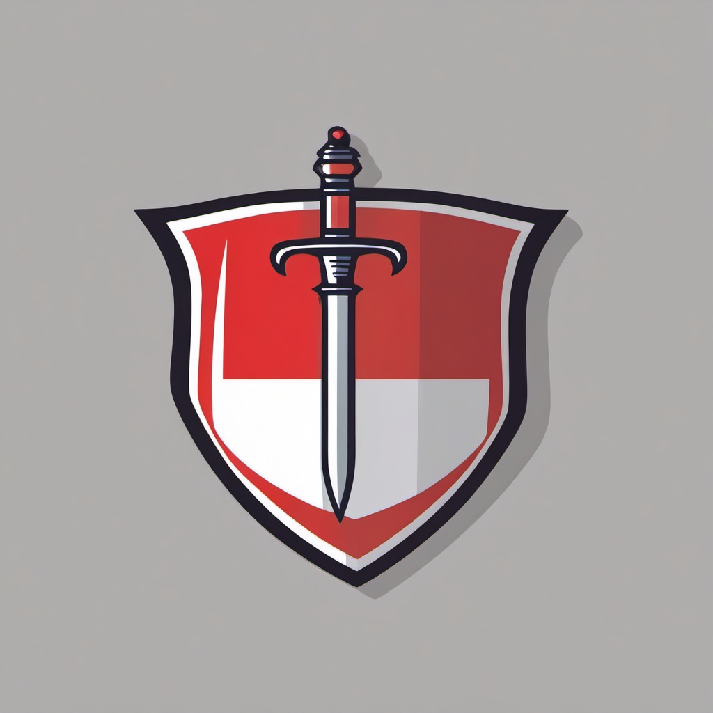 Sword and Shield Icon - Sword and shield icon for combat and protection,  color vector clipart, minimal style