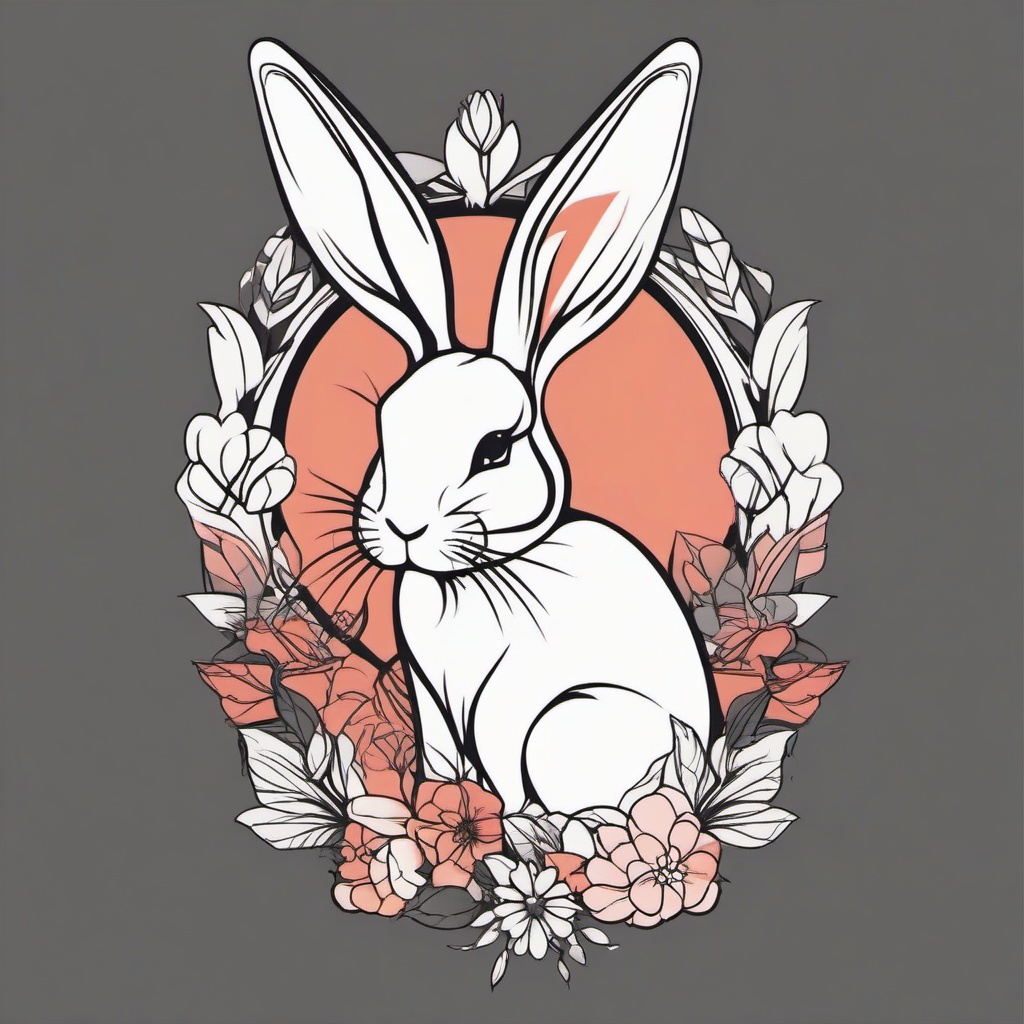 sexy bunny tattoos  minimalist color tattoo, vector