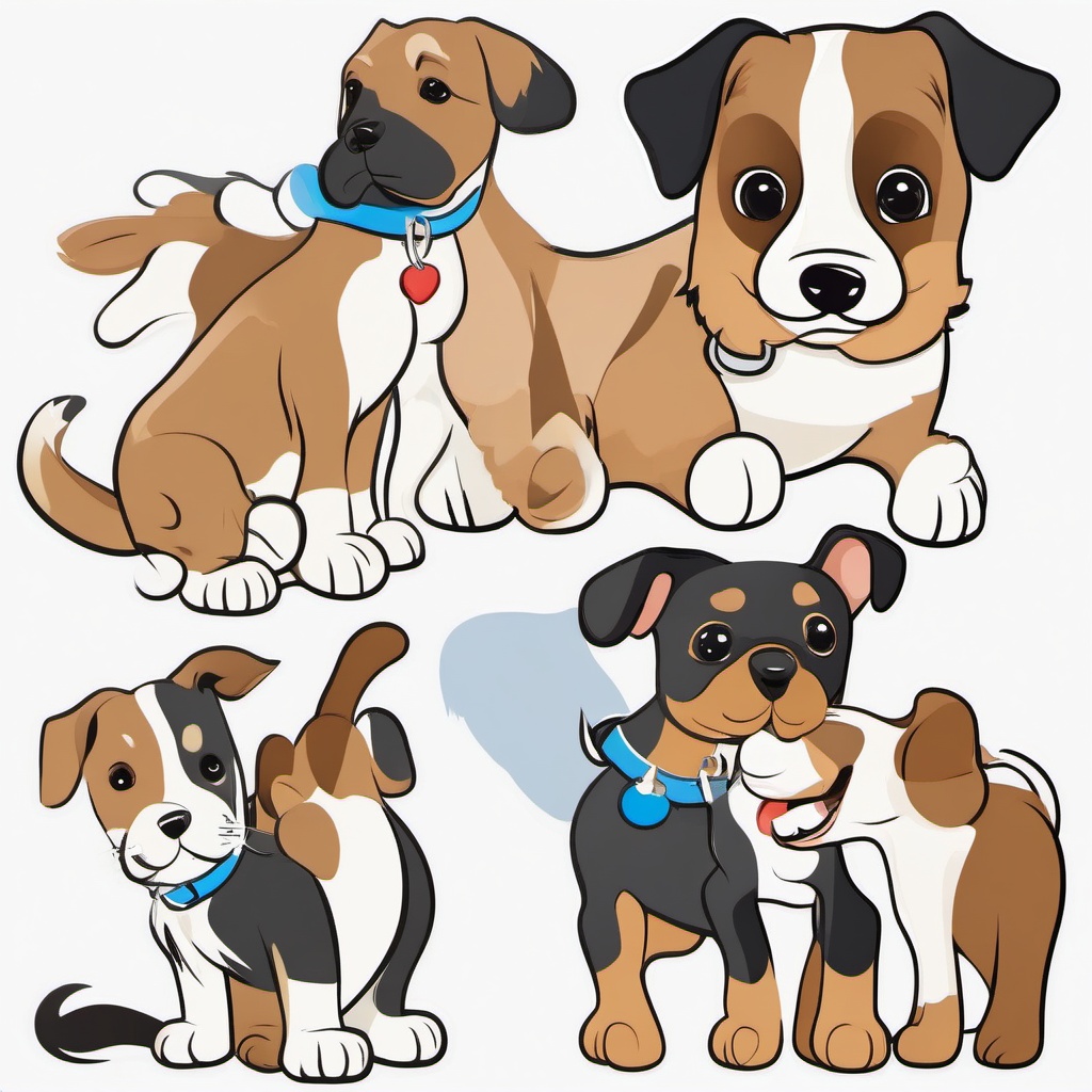 Clip Art Puppy Dog,Illustrating a puppy training manual with clip art puppy dog  simple, 2d flat