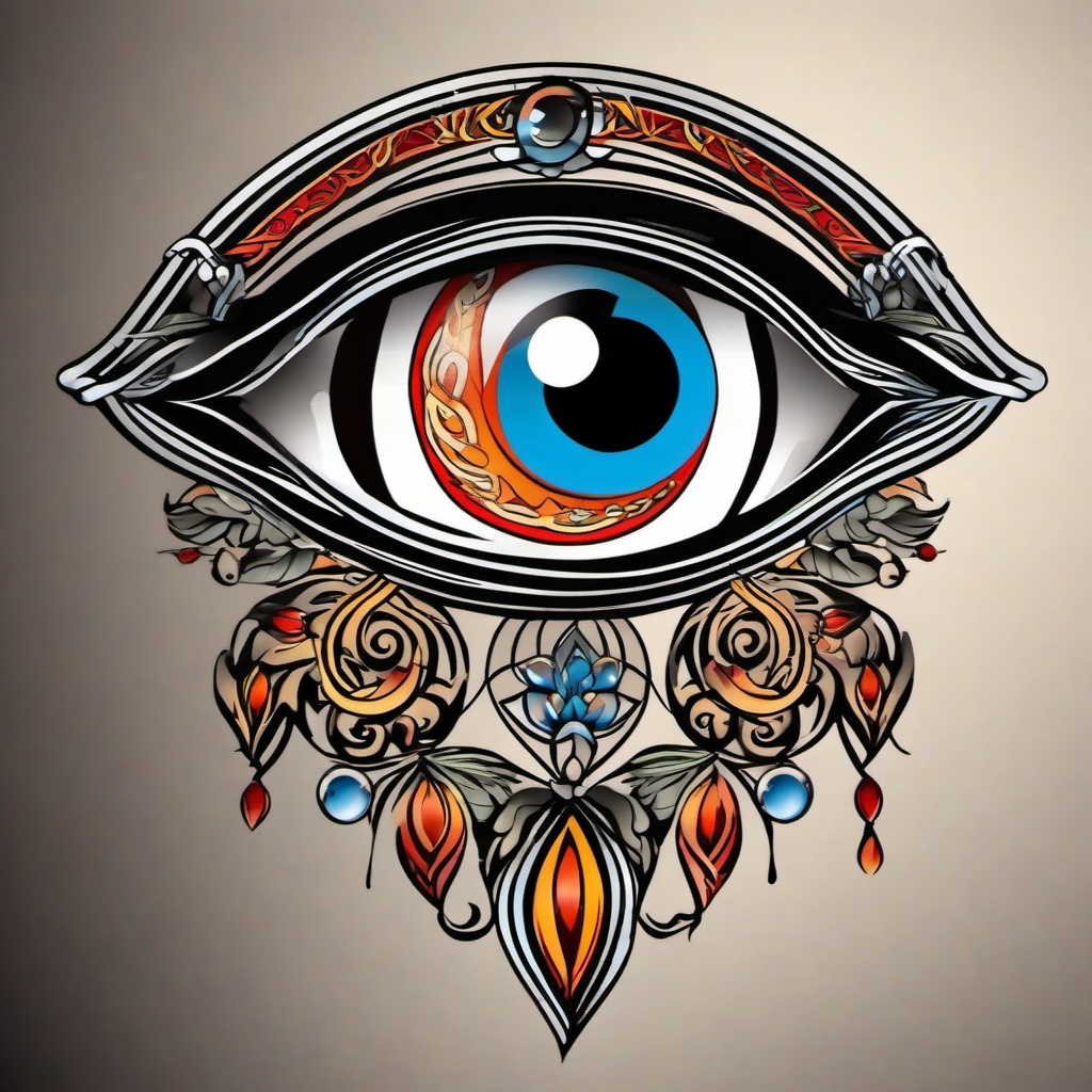 greek evil eye tattoo  simple vector color tattoo