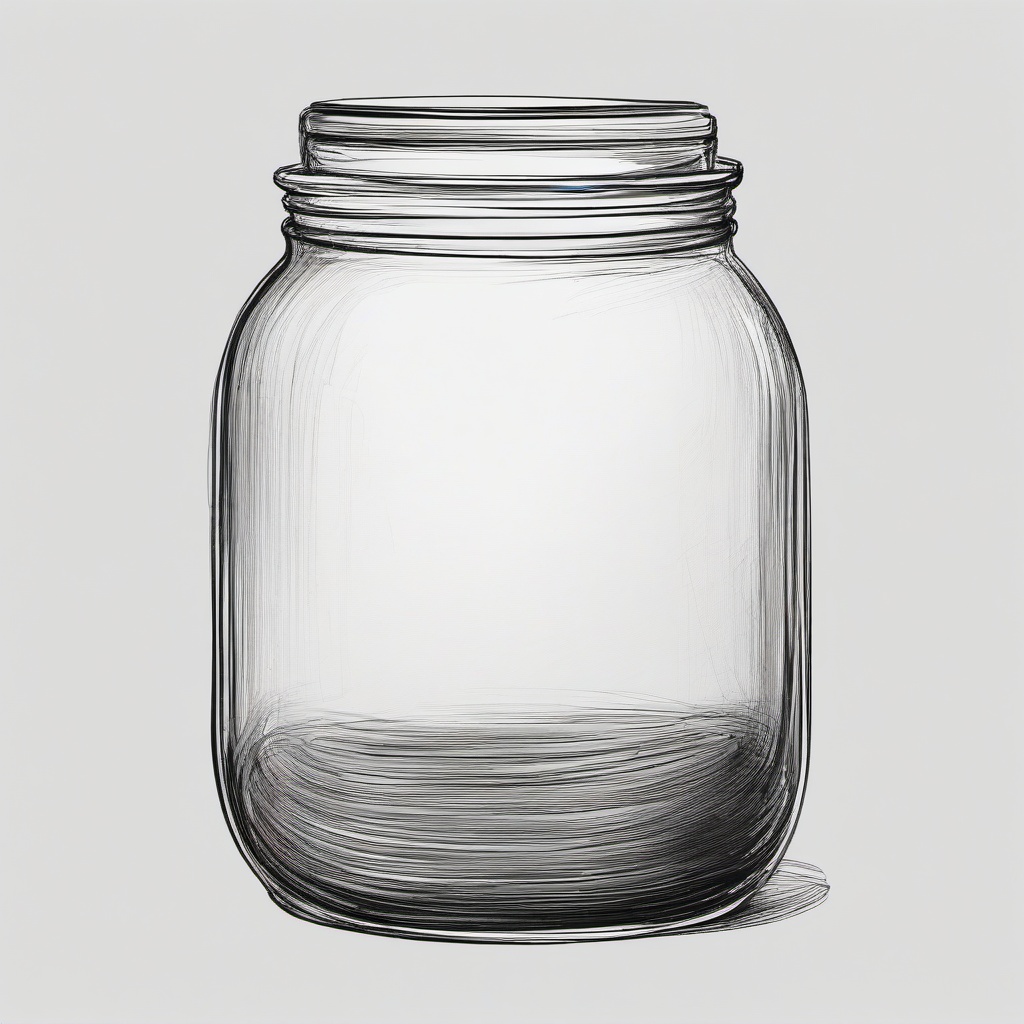 drawing of a jar  minimal rough scribbles,doodles,black and white