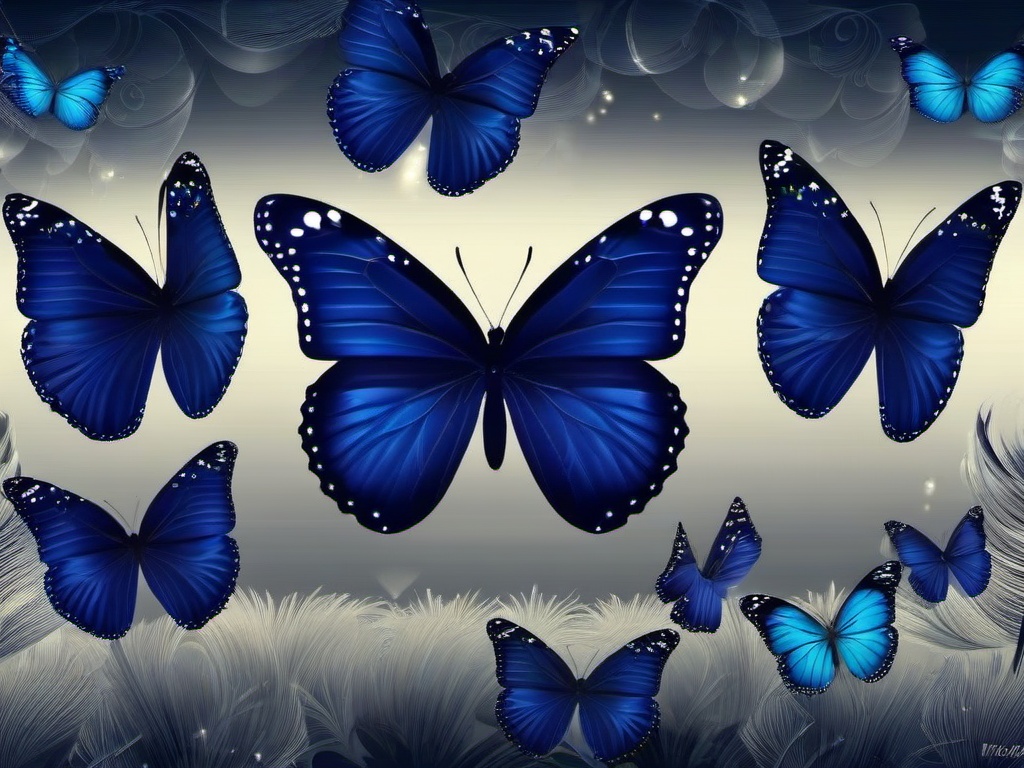 Dark Blue Butterfly Wallpaper  ,desktop background wallpaper