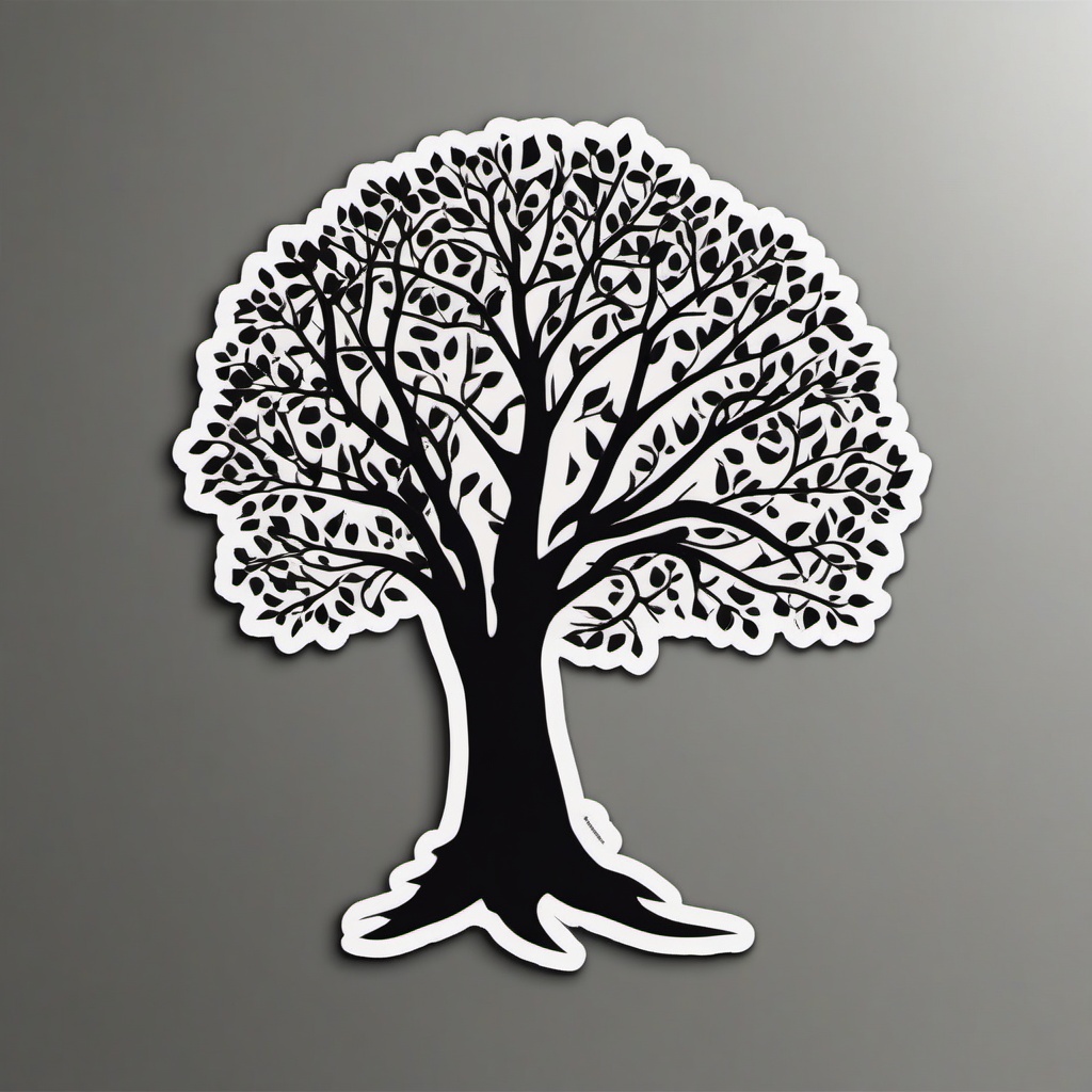 Tree Sticker - Simple tree silhouette, ,vector color sticker art,minimal