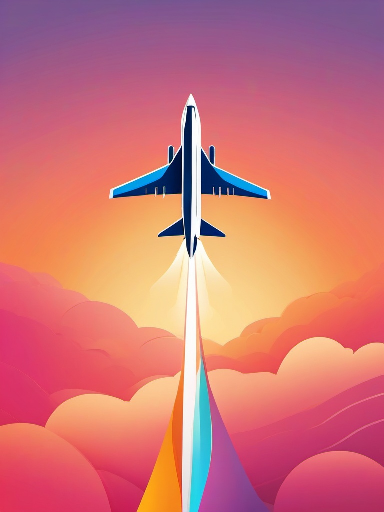 Jet Clipart - A high-speed jet soaring through the sky.  transport, color vector clipart, minimal style