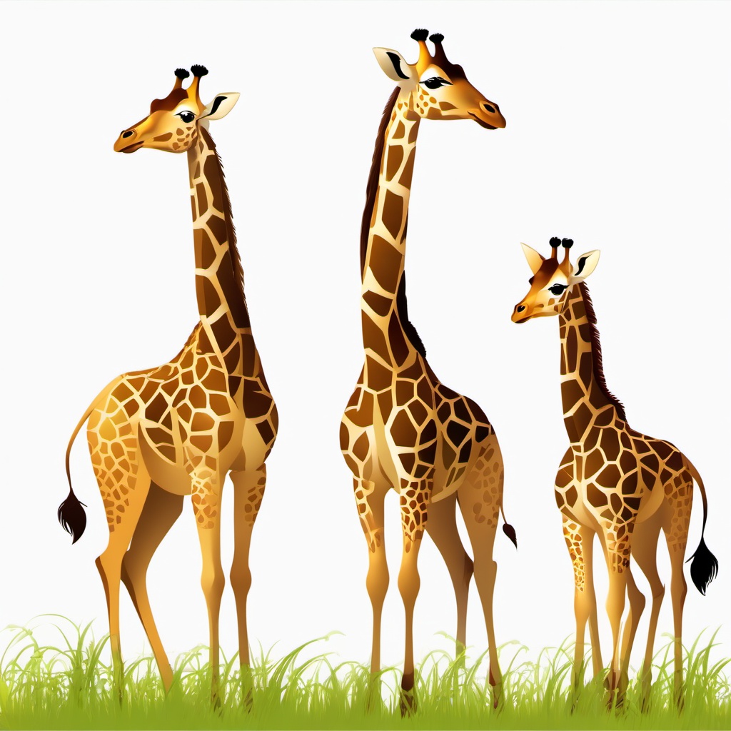 Giraffe clipart - giraffe family standing together  