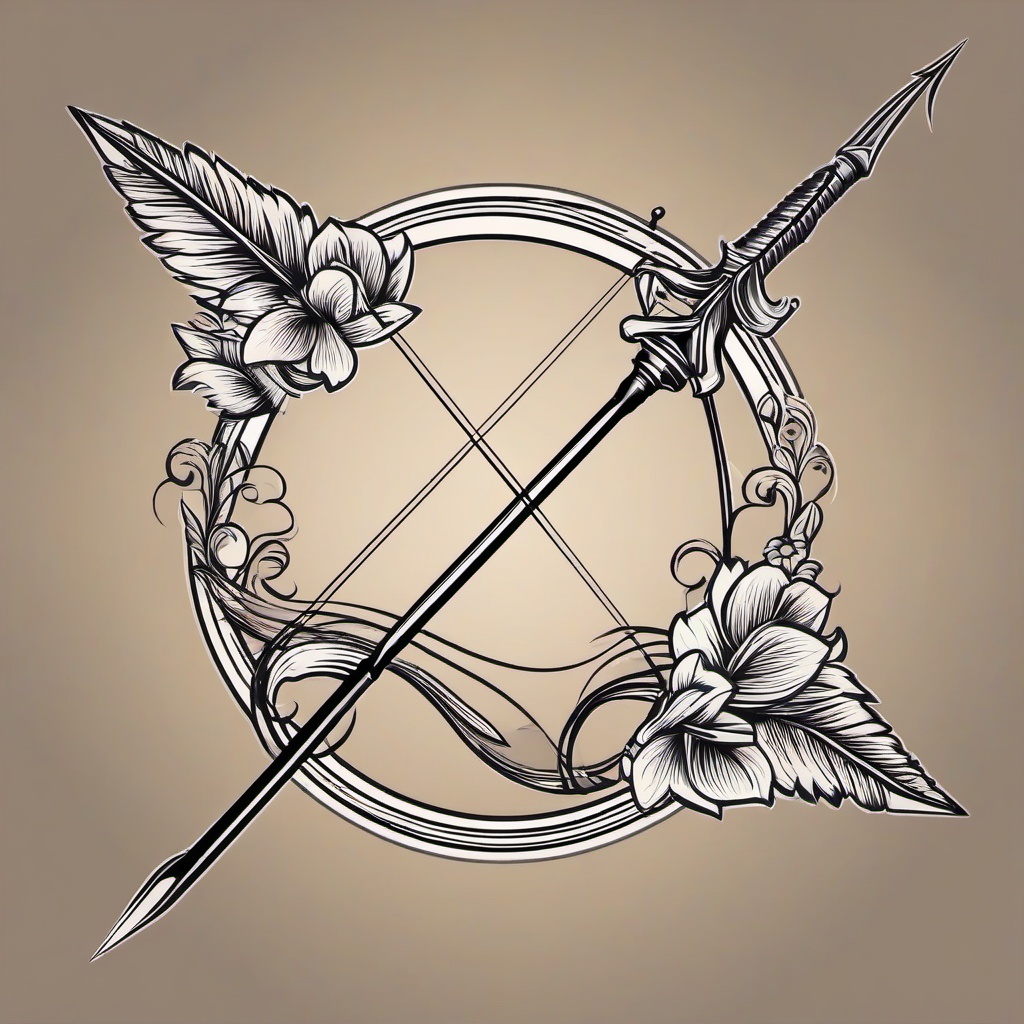 bow & arrow tattoo  vector tattoo design