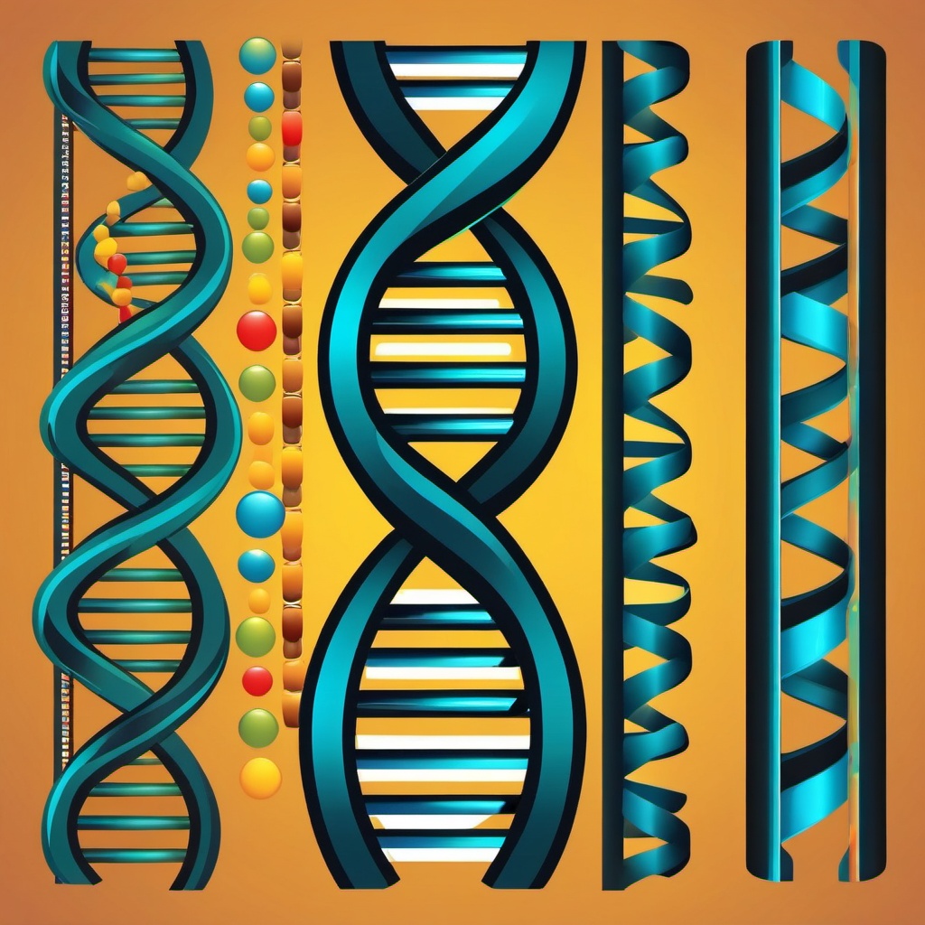 DNA strand icon - DNA strand for genetics and biology,  color clipart, vector art