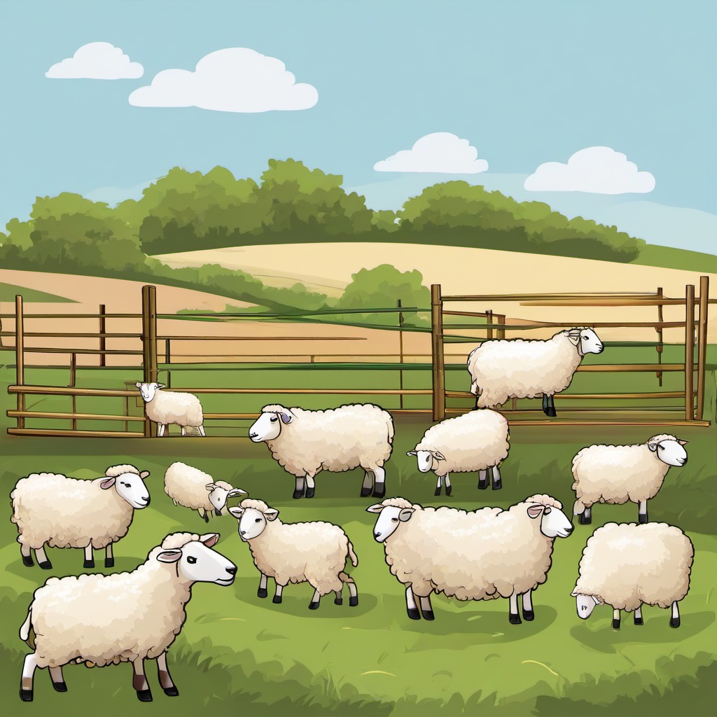 Sheep clipart - sheep being sheared for wool  