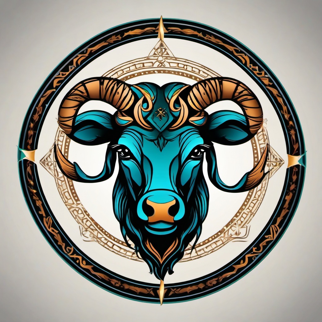 tattoo zodiac taurus  simple vector color tattoo