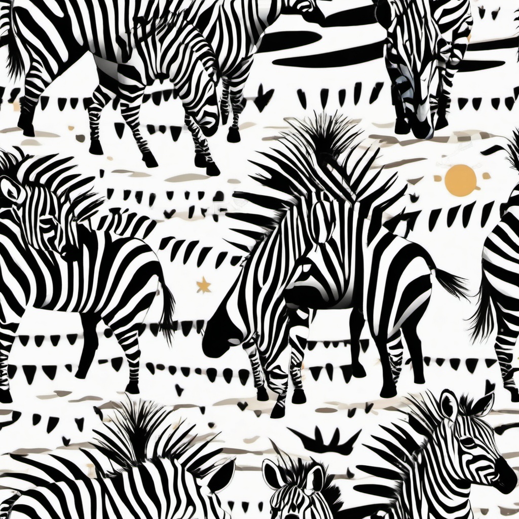 Cute Zebra in the African Savannah  clipart, simple