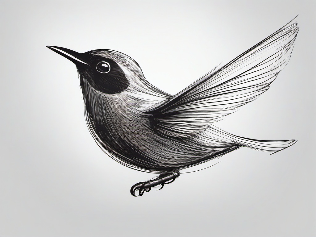 drawing of a flying animal  minimal rough sketch scribbles,doodles,black and white