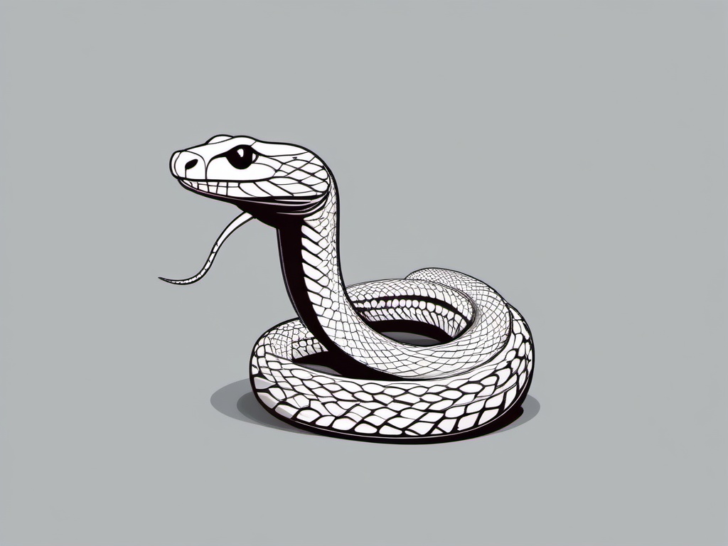 Snake cartoon  minimal, white background