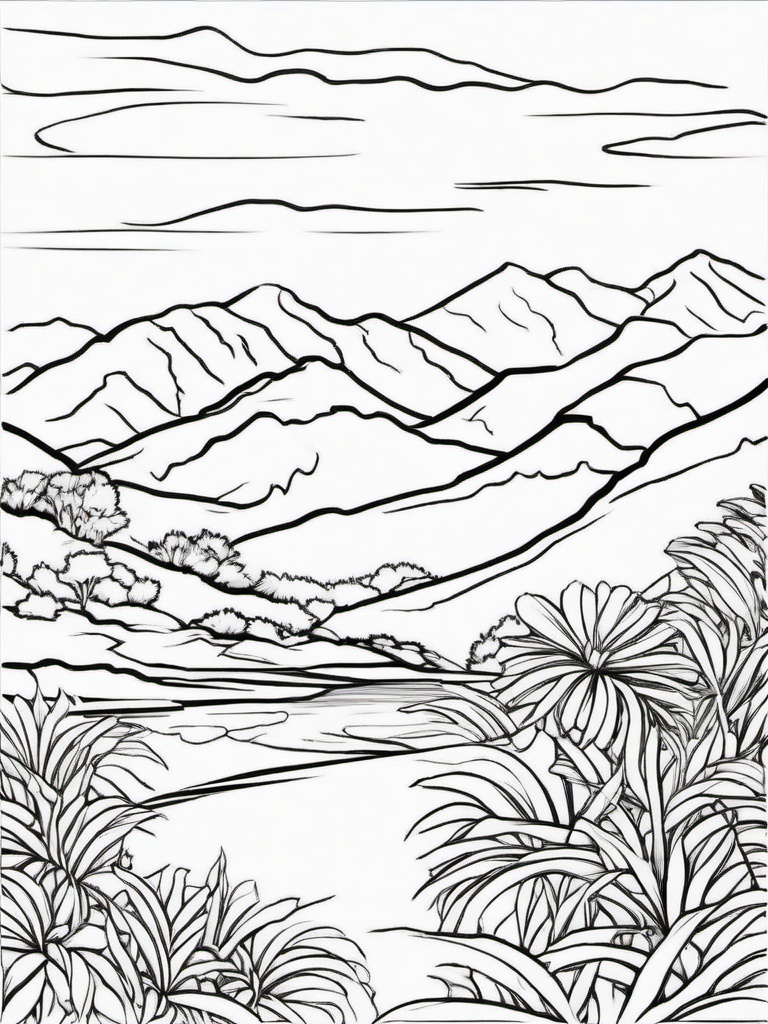 Plant Coloring Pages - Plant in the mountains  simple coloring pages