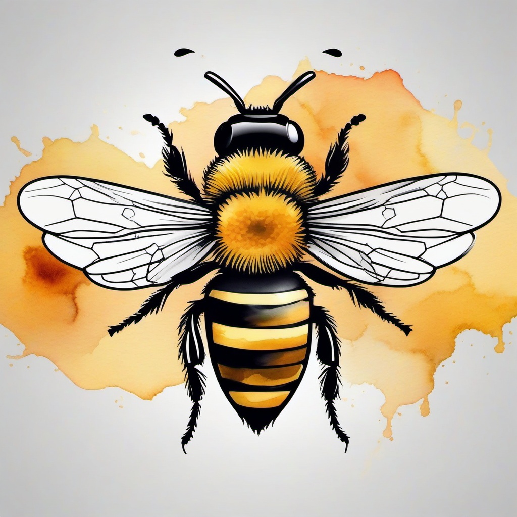 water color bee tattoo  vector tattoo design