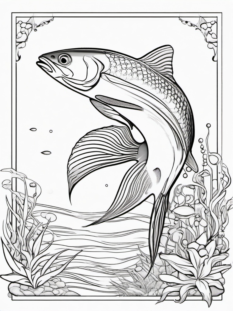 Remora Coloring Pages - Suction-Cup Clinging Fish  black outline printable sheet, coloring page