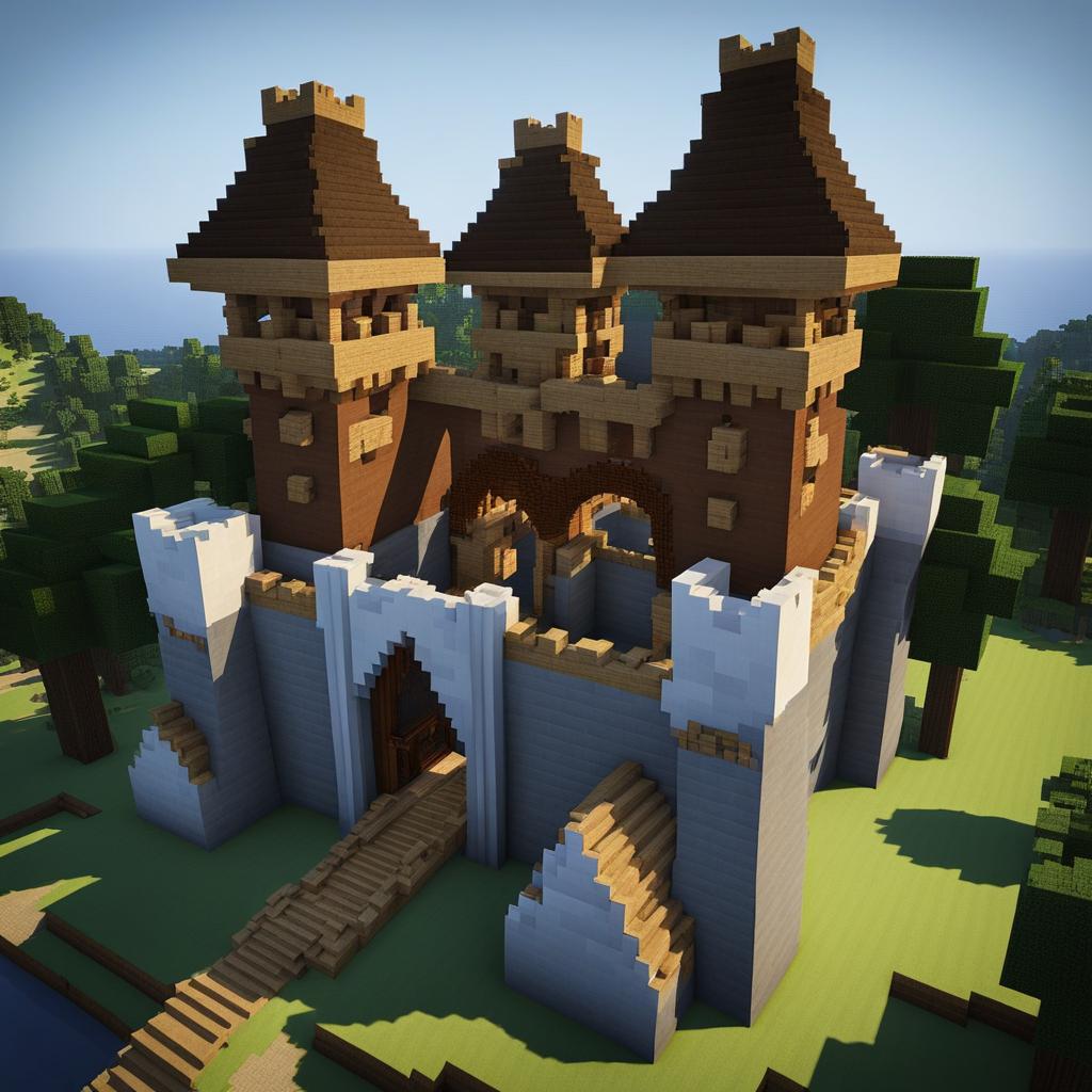 guarded fortress gateway with portcullis and battlements - minecraft house design ideas minecraft block style